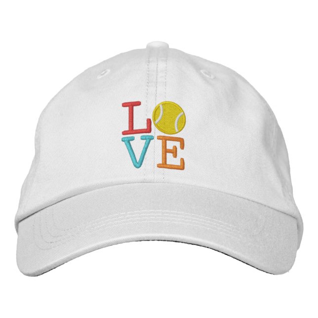 Ace Tennis LOVE Embroidered Baseball Cap (Front)