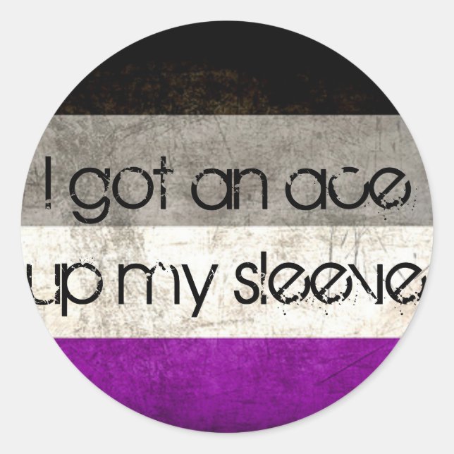 "Ace Up My Sleeve" Asexual Pride Stickers (Front)