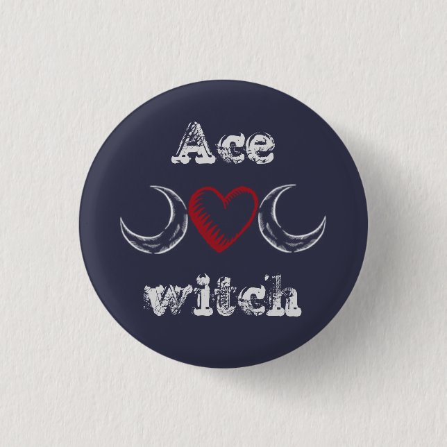 Ace witch (asexual) badge / button (Front)