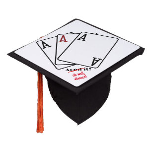 Aced It   Funny Custom Graduation Cap Topper White