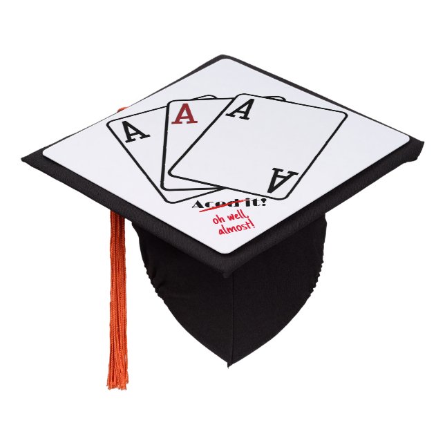 Aced It | Funny Custom Graduation Cap Topper White (Angled)