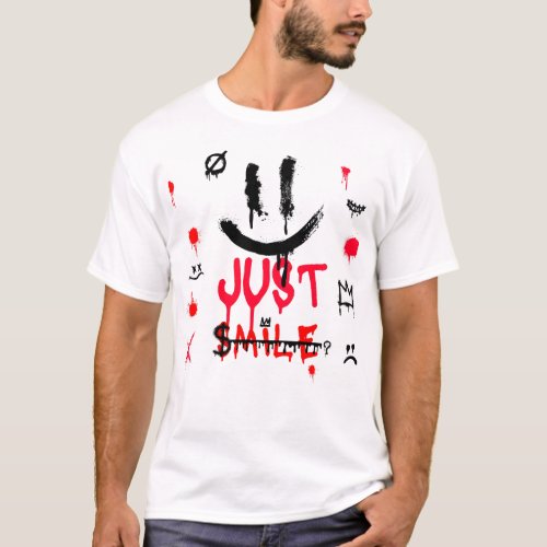 ACEDRIP _Just Smile Custom design T_Shirt