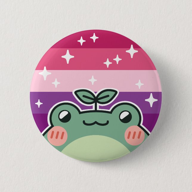 Aceflux LGBT Pride Flag Frog Button (Front)