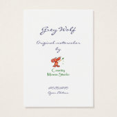 ACEO ATC Original Watercolor Grey Wolf (Back)