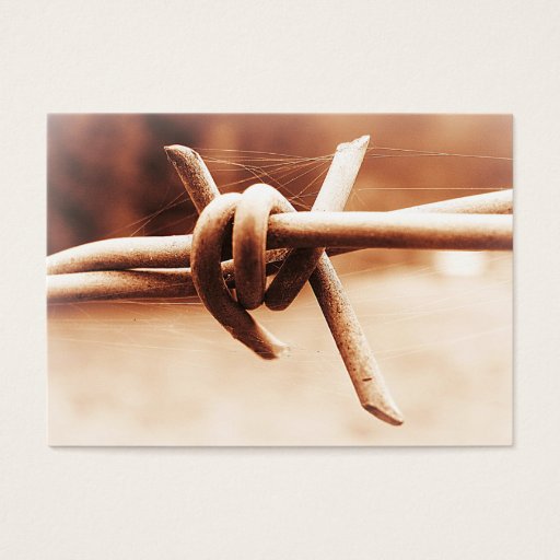 Customizable ACEO Sepia Barbed Wire Close Up Business Card Template