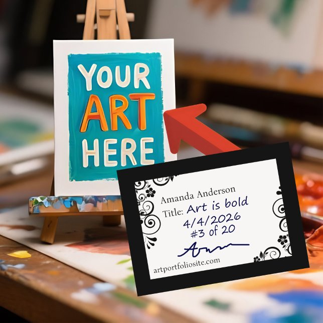 ACEO Template Elegant Professional Artist ATC Info Business Card (Elegant ACEO card template for  creative artists - showcase your mini paintings professionally)