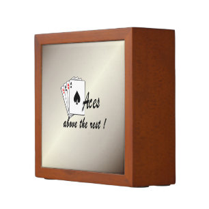 Aces Above the Rest Antique Gold Desk Organizer