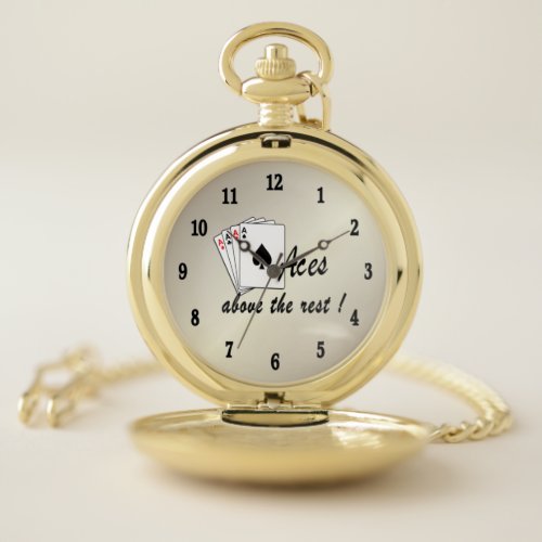 Aces Above the Rest Gold Pocket Watch