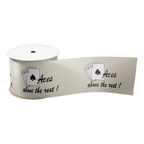 Aces Above the Rest Gold Satin Ribbon