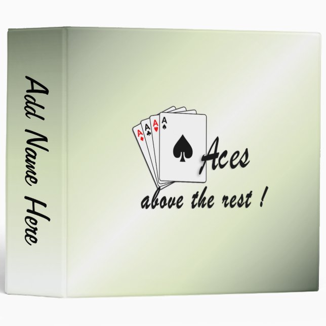 Aces Above the Rest Green 3 Ring Binder (Front/Spine)
