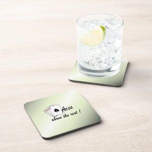 Aces Above the Rest Green Beverage Coaster