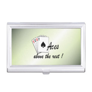 Aces Above the Rest Green Business Card Case