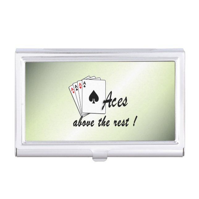 Aces Above the Rest Green Business Card Case (Front)