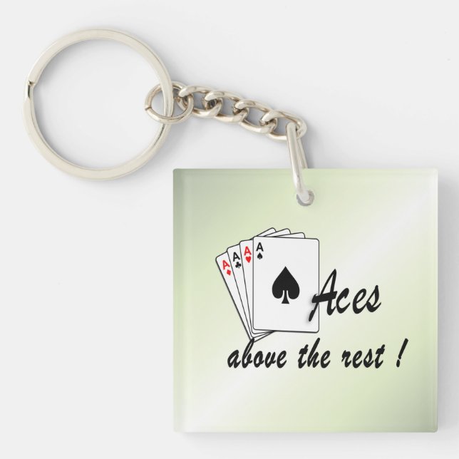 Aces Above the Rest Green Keychain (Front)