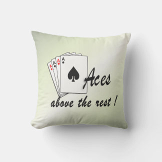 Aces Above the Rest Green Outdoor Pillow