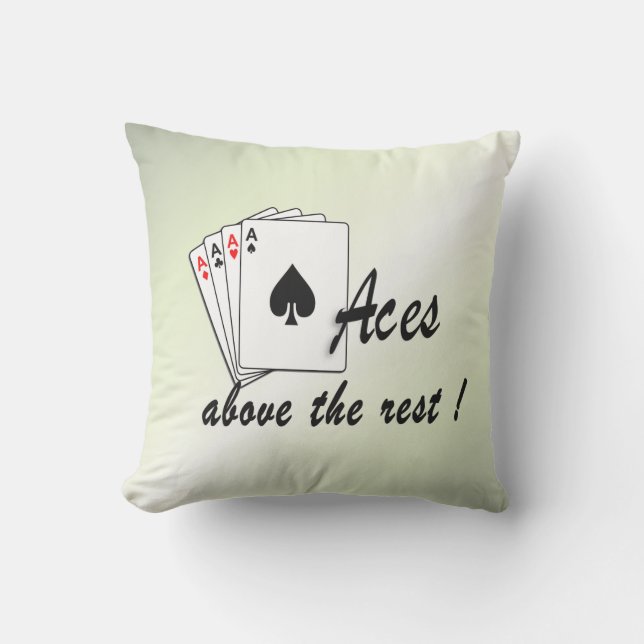 Aces Above the Rest Green Outdoor Pillow (Front)