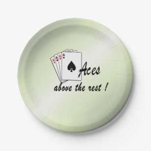 Aces Above the Rest Green Paper Plates