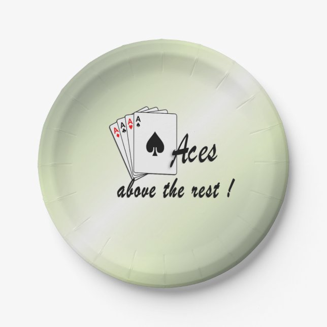 Aces Above the Rest Green Paper Plates (Front)