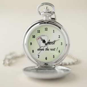 Aces Above the Rest Green Pocket Watch