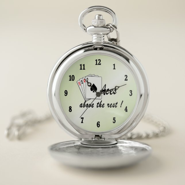 Aces Above the Rest Green Pocket Watch (Inside)
