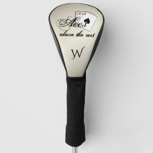 Aces Above the Rest Initial Gold Golf Head Cover