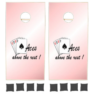 Aces Above the Rest Red Cornhole Set