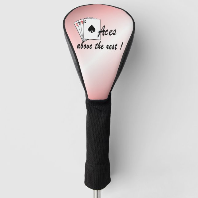 Aces Above the Rest Red Golf Head Cover (Front)