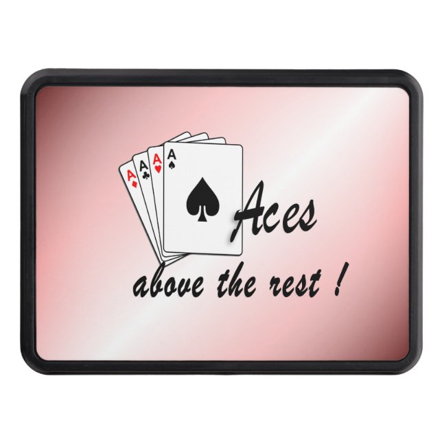 Aces Above the Rest Red Hitch Cover (Front)