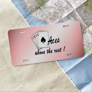 Aces Above the Rest Red License Plate