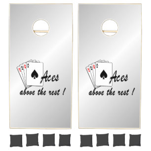 Aces Above the Rest Silver Cornhole Set