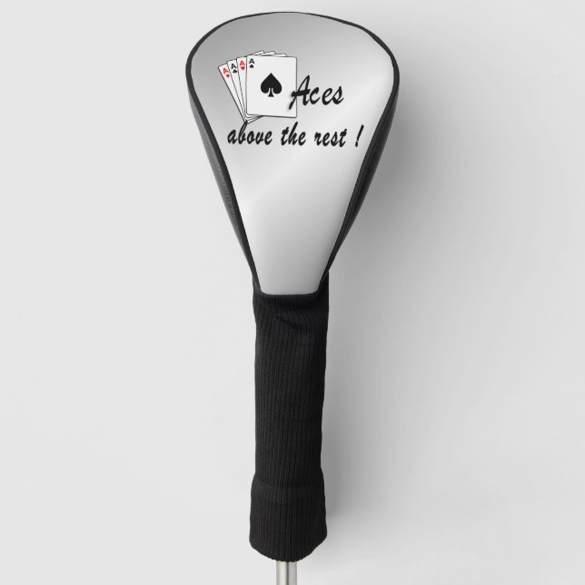 Aces Above the Rest Silver Golf Head Cover (Front)