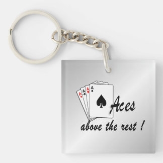 Aces Above the Rest Silver Keychain