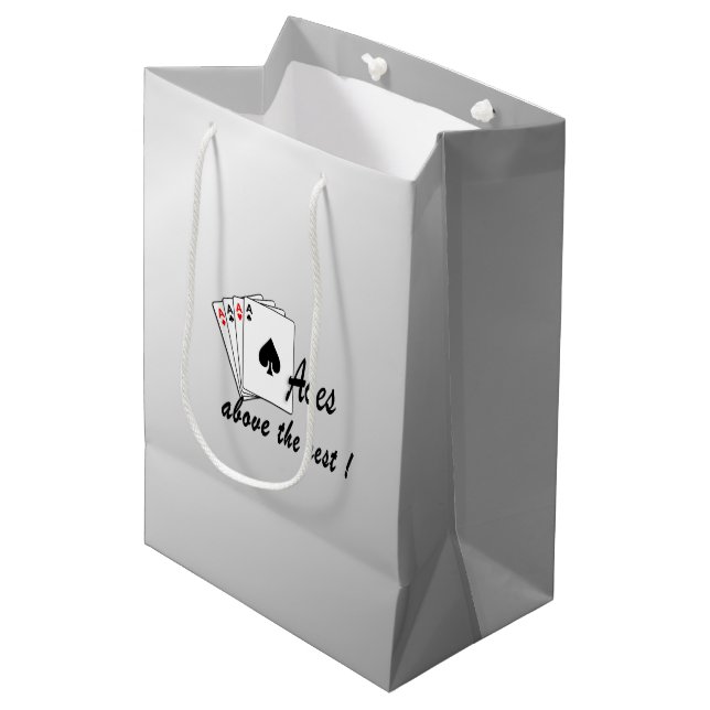 Aces Above the Rest Silver Medium Gift Bag (Front Angled)