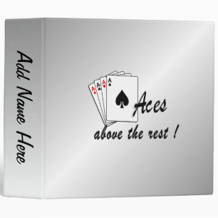 Aces Above the Rest Silver Personal 3 Ring Binder
