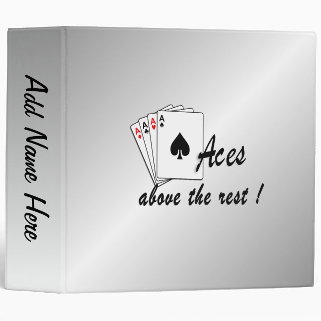 Aces Above the Rest Silver Personal 3 Ring Binder (Front/Spine)