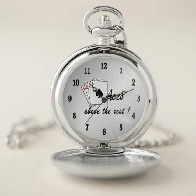 Aces Above the Rest Silver Pocket Watch (Inside)