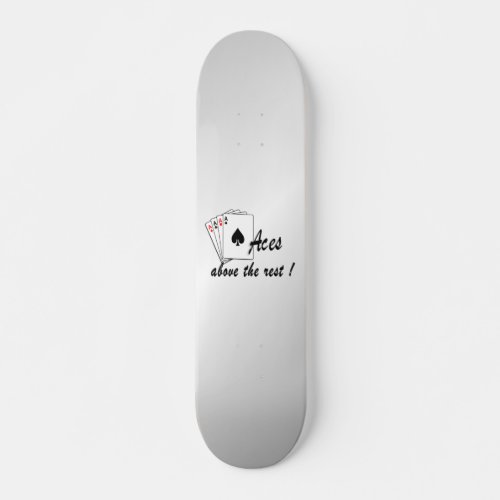 Aces Above the Rest Silver Round Pillow Skateboard