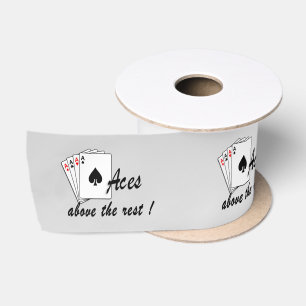 Aces Above the Rest Silver Satin Ribbon