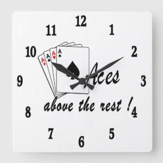 Aces Above the Rest White Square Wall Clock