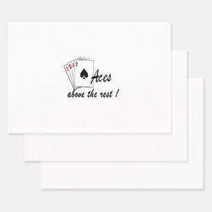 Aces Above the Rest White Wrapping Paper Sheets