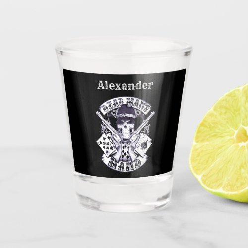 Aces And Eights Cowboy Design With Your Name Shot  Shot Glass