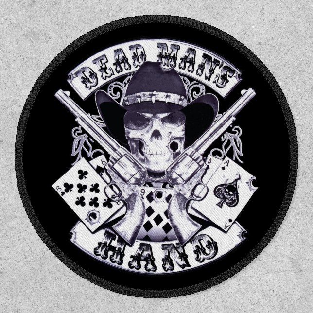 Aces And Eights Dead Man's Hand Cowboy Skull Patch (Front)