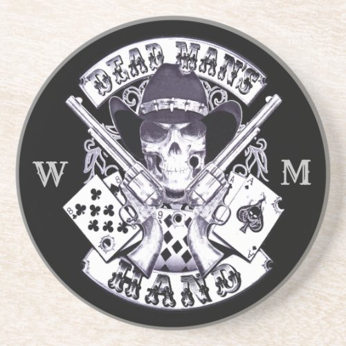 Aces And Eights Playing Cards Cowboy Monogram Coaster