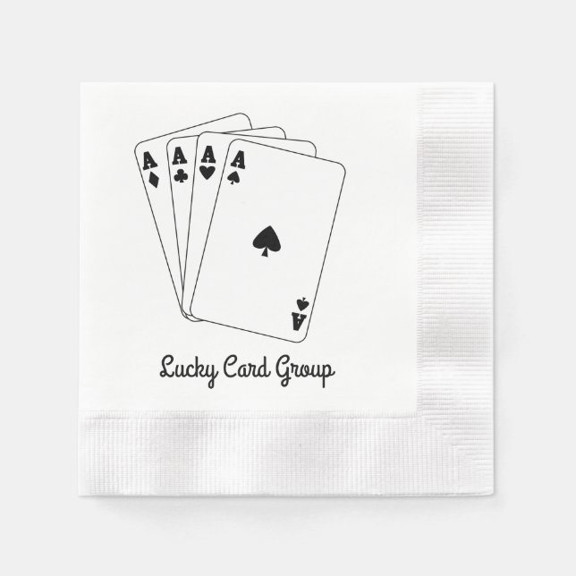 Aces Cards Custom Name Napkins (Front)