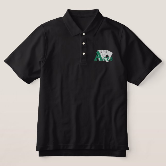 Aces Embroidered Polo Shirt (Design Front)