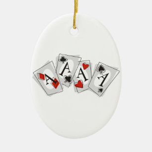 Aces High Ceramic Ornament
