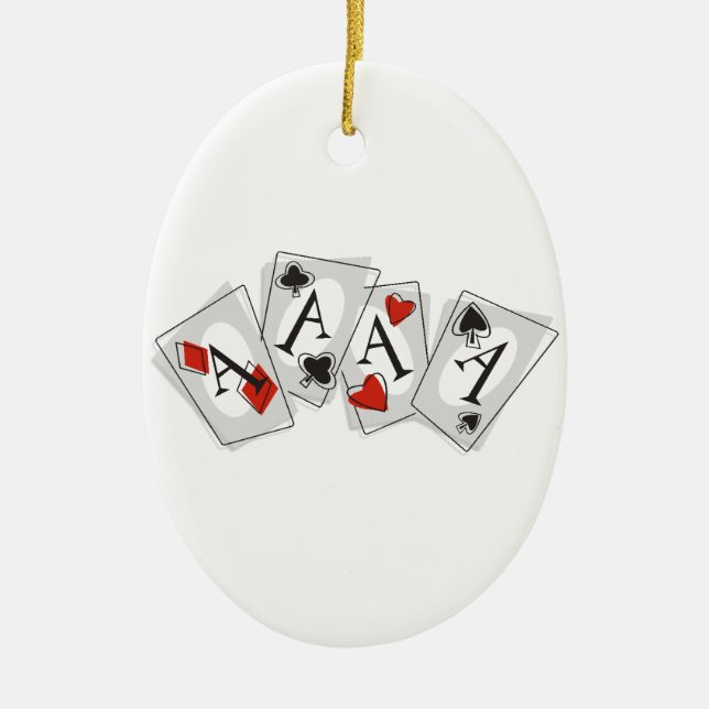 Aces High Ceramic Ornament (Front)