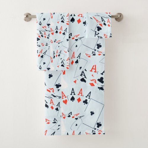 Aces In A Layered Pattern Bath Towel Set