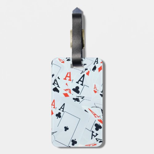 Aces In A Layered Poker Cards Pattern Luggage Tag
