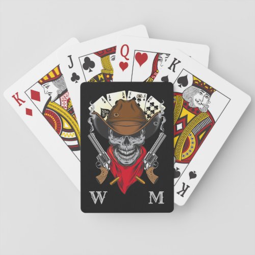 Aces N Eights Dead Mans Hand Cowboy Monogram Poker Cards